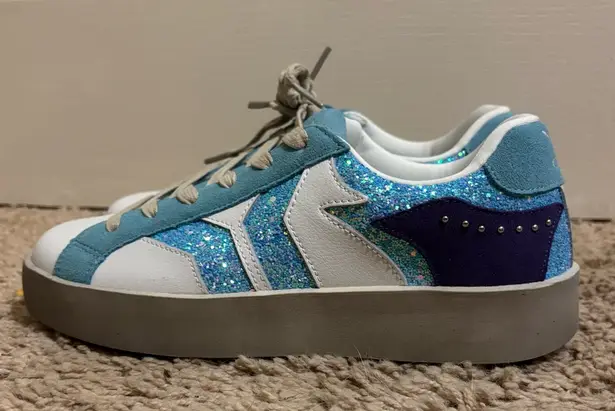 NWOT Culture Of Brave C.O.B. Play Womens Leather Sneaker sz EU 40 US 9.5 Blue