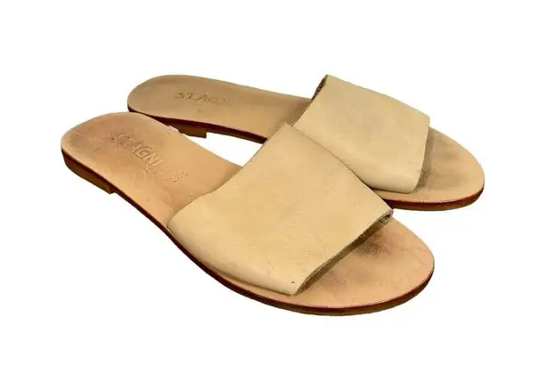 St. Agni Aiko Basic Slides in Nude Leather Sz:36