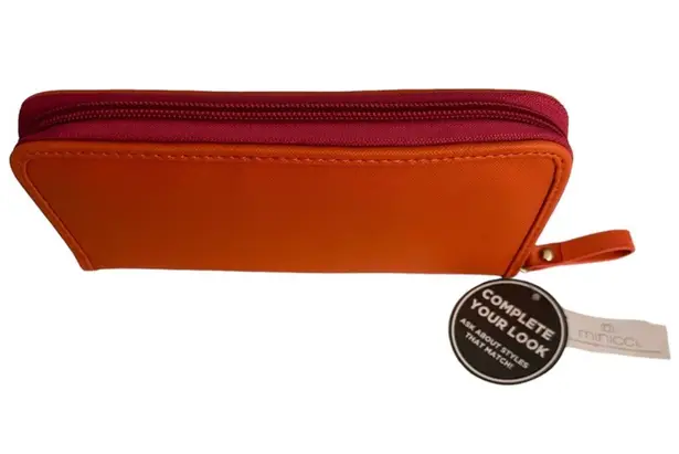 Minicci NWT  Orange & Pink Zip Around Wallet