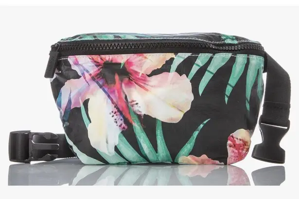 Aloha Floral Fanny Pack Belt Bag Festival With Love From Paradise Black