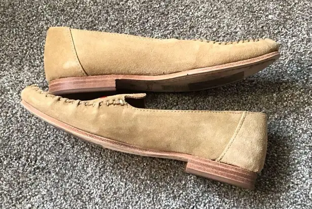 Soludos Embroidered Smoking Suede Loafers in Tan and Red Size 6.5 US Women Shoe