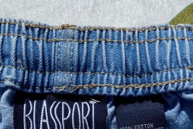 Vtg Blassport light wash 3/4 length cargo pants 12 Blue