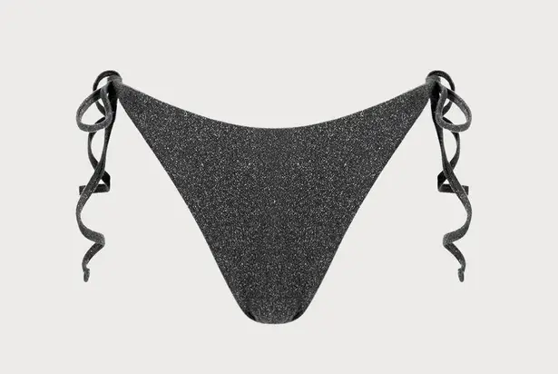 Berlook Black Lurex Tie Side Bikini Bottom ONLY 67 Size M