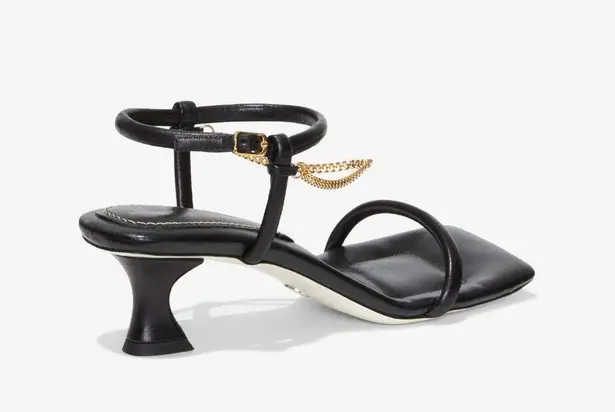 Proenza Schouler Square Padded Chain Sandals, Black Gold Size EU 40 New in Box