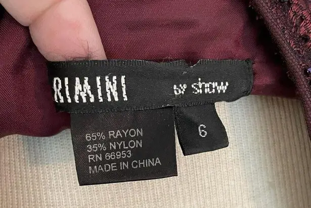 RIMINI Formal Sz 6 Wine Evening Dress Beading Jacket Lace Mother/Bride/Groom Red