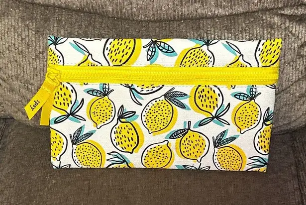 Ipsy Lemon Print Makeup Bag White