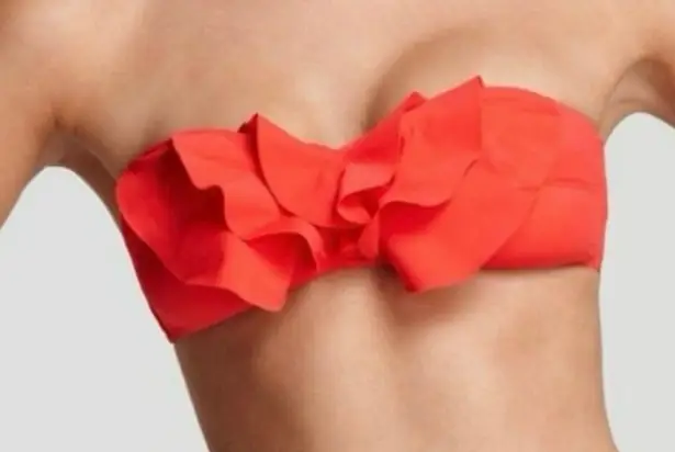 Zimmermann Frill Bandeau Halter Swim Bikini Top Detachable Strap Red