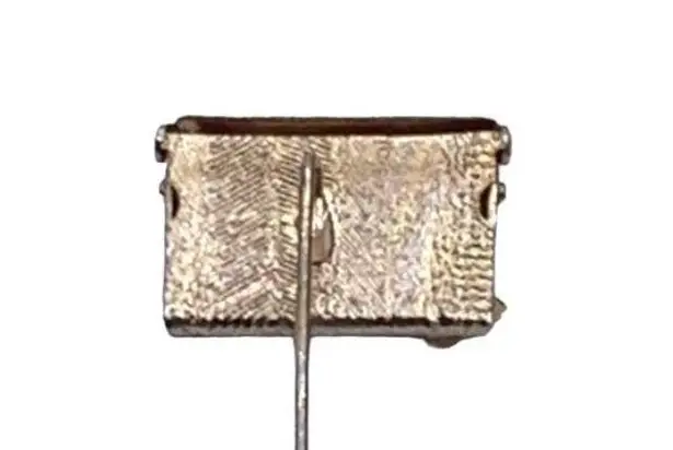 Vintage Womens Lapel Stick Pin Gold Tone Metallic Envelope Butterfly Detail