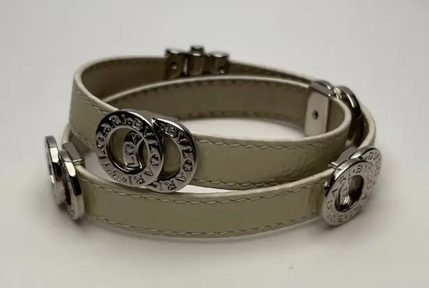BVLGARI Double Coiled Ivory Leather Double Wrap Bracelet - Preowned
