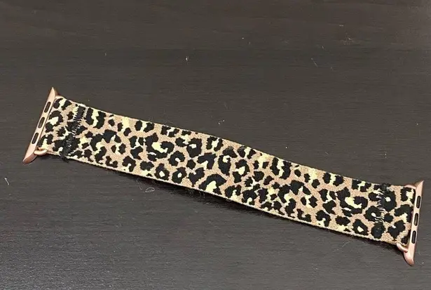 Elastic Cheetah Leopard Animal Print Apple Watch Band Rose Gold for 42mm/44mm