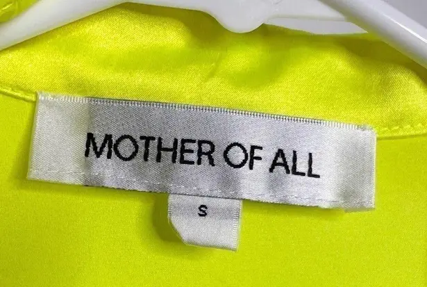 NWOT Revolve Mother of All Gisele Silk Wrap Dress Neon Yellow Women's Size Small