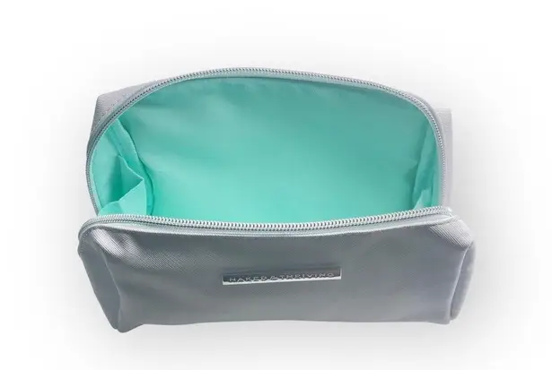 new Naked & Thriving 𒀭 Ltd Ed Zip Vegan Leather Travel Case Bag 𒀭White 𒀭 White