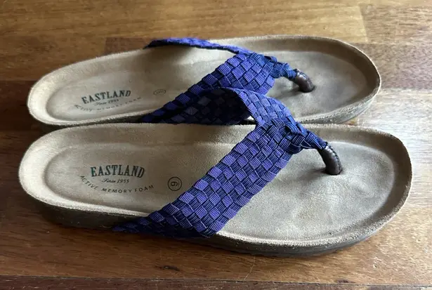 EastLand Ophella Sandals Thongs Cork Flip Flops Purple Braided Size 9 Women’s