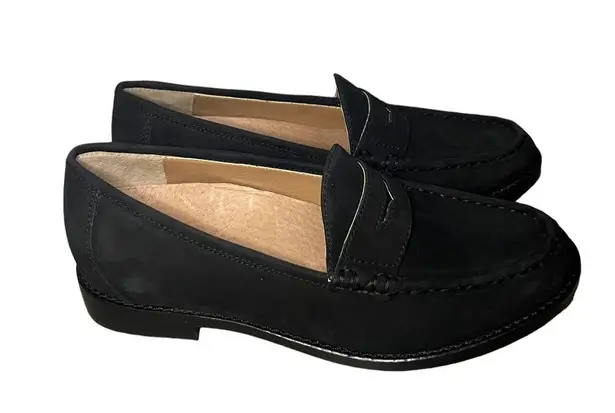 Vionic Waverly Black Suede Loafers Arch Support Sz 5 NWOB