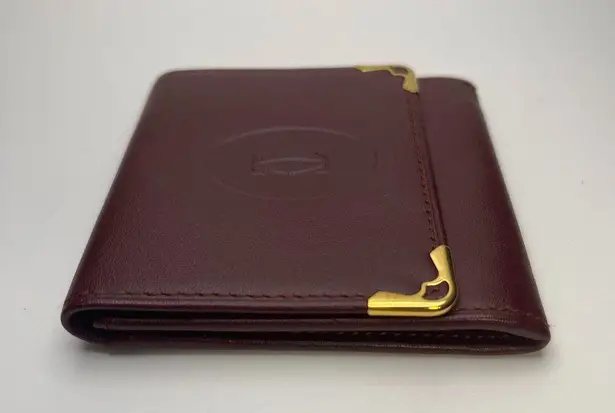 Cartier Vintage Burgundy Leather Coin Pouch Wallet - Preowned