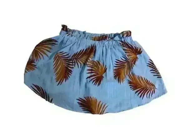 Lumière Lumiere Palm Leaf Blue Halter‎ crop top