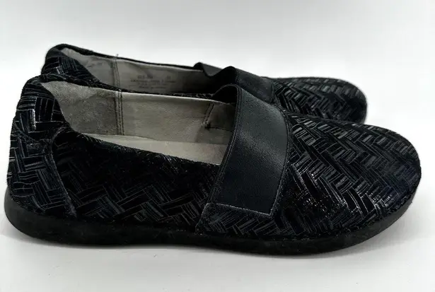 Alegria Gleeterlockin Slip On Shoes Chevron Slip Resistant Black EU 38 US 7.5