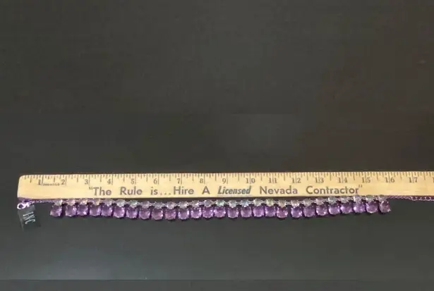 INC  International Concepts Stunning Purple Double Row Crystal Statement Necklace