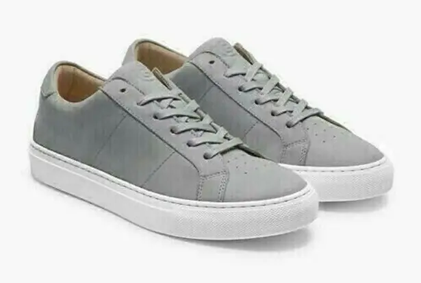 GREATS Royale Court Sneakers Gray Nubuck Leather Minimalist Low Top Casual Shoes Size 8.5