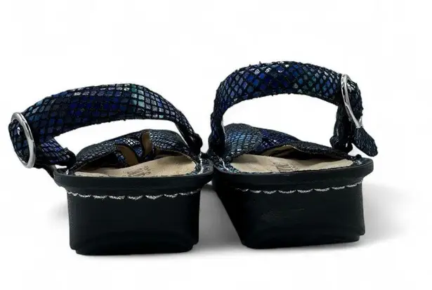 Alegria Convertible 1 Strap Mule Comfort Shoe Metallic Peacock Blue 38