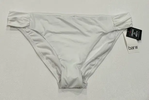 Bar III  White Bikini Bottoms | Ruched Sides | NWT | Size XL - Image 1