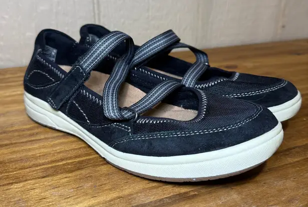 Earth Origins Eclipse Ellen Black Suede Mary Jane Comfort Shoes Women Size 9