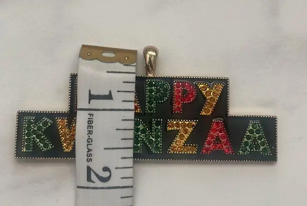 Monet  Happy Kwanzaa bling rhinestones jewelry black gold red green charm New