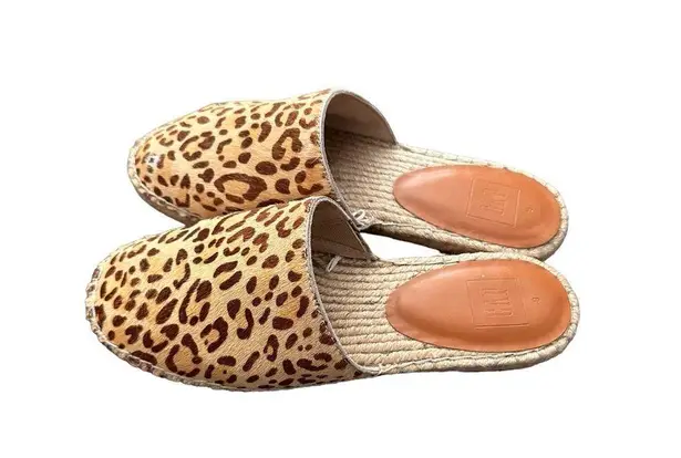 Gap  Leopard Print Espadrille Mule Slide-On Flats Size 9