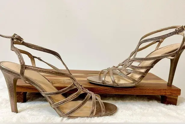 Fioni Lia Strappy Rose Gold Sandals Size 9.5