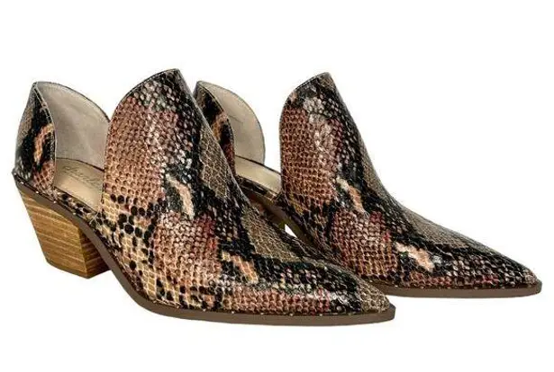 Charles David Brown Snake Reptile Dorsey Parson Leather Booties 8 M Python