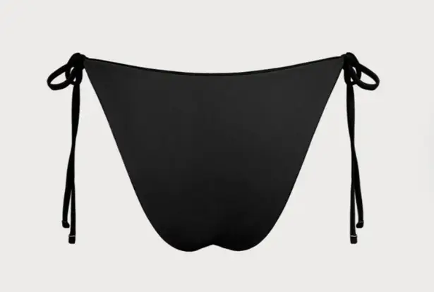 BERLOOK ECONYL® Black Halter Triangle Bikini Top AND Black Tie Bikini BoTTOM 25 Size M