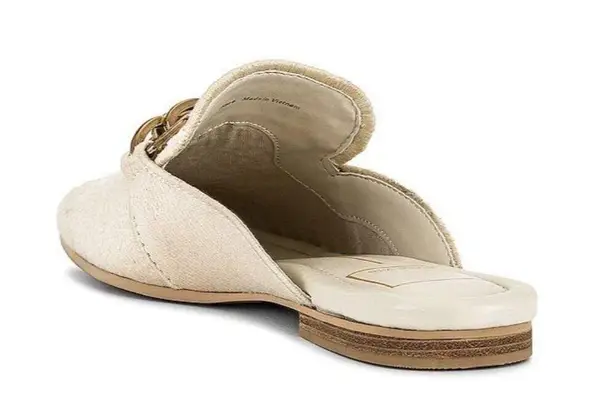 Dolce Vita Solina Loafers in Ivory 6 with box Womens Slides Mules Shoes Gold