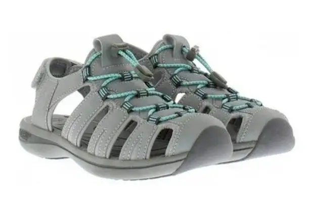 Khombu  Women’s Ashley Sandals Gray Teal Adjustable Strap Size 9 Outdoor Style