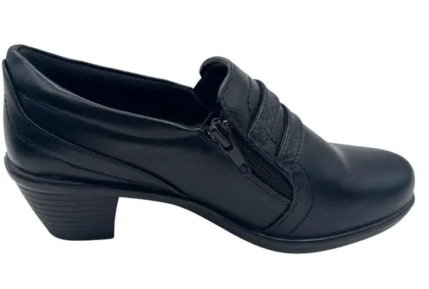 Easy Street Size 6.5 WW Side Zipper Business Casual Heeled Loafers Synthetic