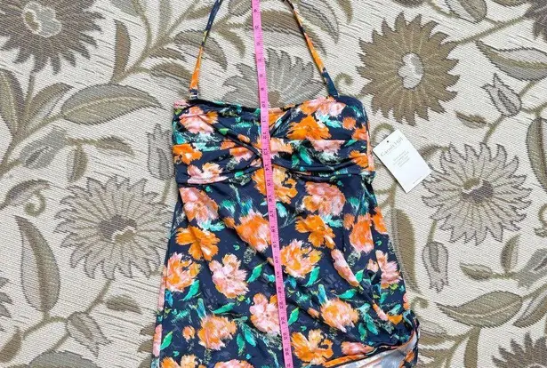 Garnet Hill Swim Dress One Piece Swimsuit Swimdress Floral 4 New