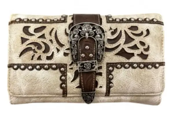 Western Cross Design Studded Wallet