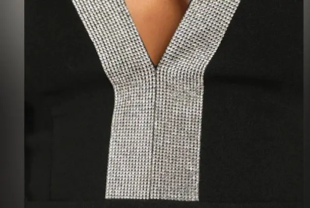 Lulu's Black and Silver Sleeveless Jumpsuit Size L