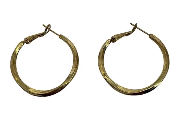Y2K Gold Tone Hoop Earrings Women's Jewelry Classic Everyday Minimalist Style