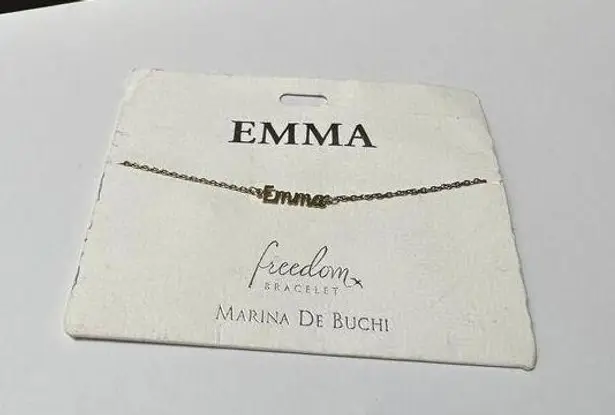 Marina De Buchi Emma Monogram Name plate Marina Di Buchi Bracelet Adjustable Gold Tone