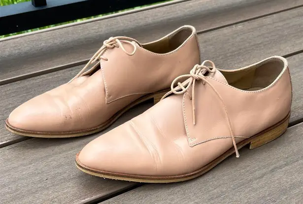 Evereve Everlane The Modern Oxford Blush Creme Leather Derby Shoes - Size 10.5