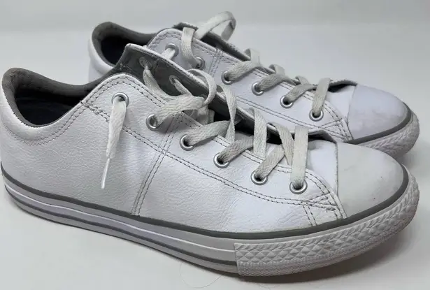 Converse  All Star Junior Leather Sneaker Size 6 Blue Spots on‎ Left Side in Pic.