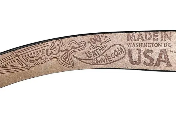 Jon Wye Elephant Graphic Black 100% Leather Belt Small