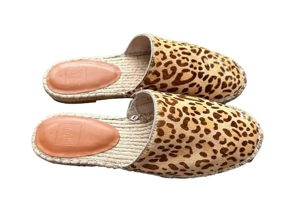 Gap  Leopard Print Espadrille Mule Slide-On Flats Size 9