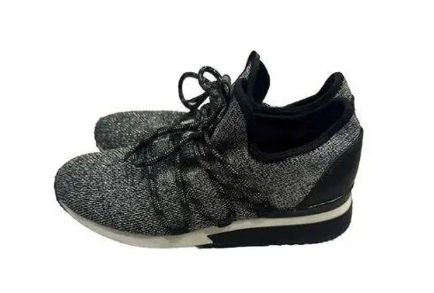 JSlides J/SLIDES Urban Sport Melba Knit Sneakers women's Size 7 Black & Silver Metallic