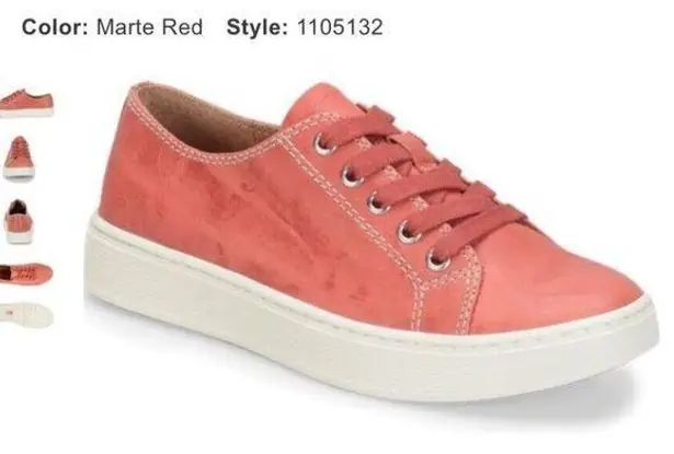 Sofft Baltazar Women's Red Leather Sneakers Lace Up Low Top 1105132 Size 8.5 M