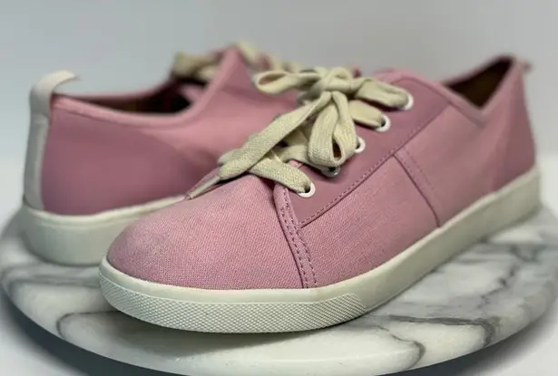 Vionic Shoes Woman's 7 Pink Canvas Lace Up Sunny Pisces Arch Support Comfort