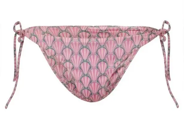 NWT Peixoto Womens Tonie Printed Side Tie Cheeky Bikini Swim Bottom Pink Size L Size L