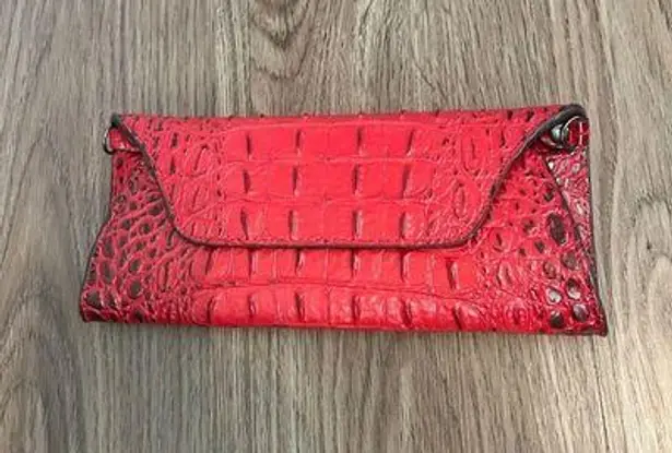 Tiffany Designs NEW* Red Crocodile LEATHER Embossed Clutch