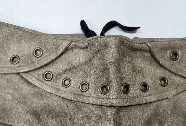 Zemeta Attic Box Tie Micro Skirt in Taupe Tan Size XS