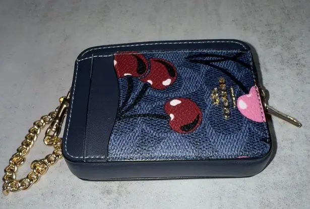 Coach Zip Card Case In Signature Canvas With Cherry Print - Image 7